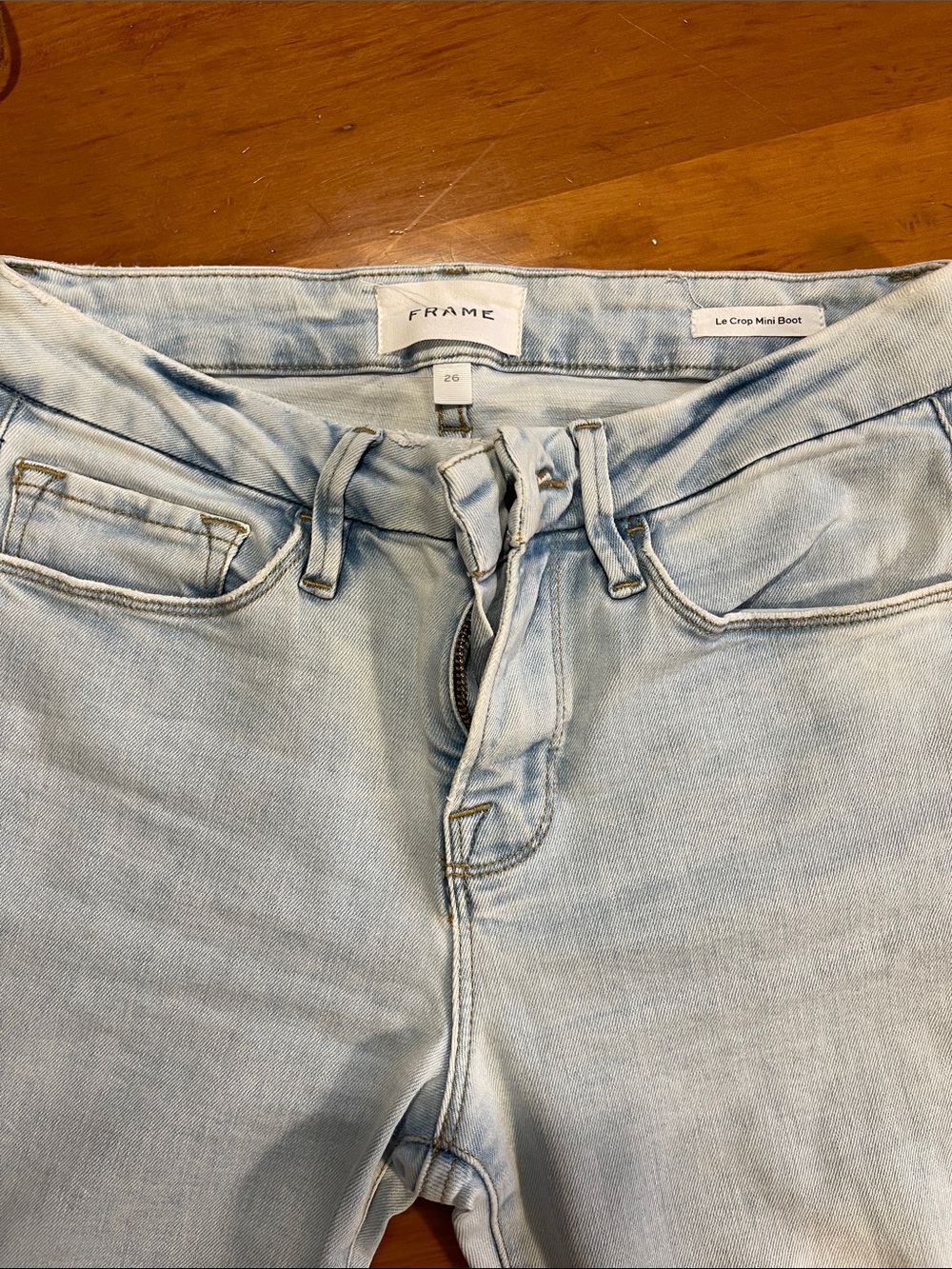 Frame Denim Le Crop Mini Boot Jeans in Light Blue Wash